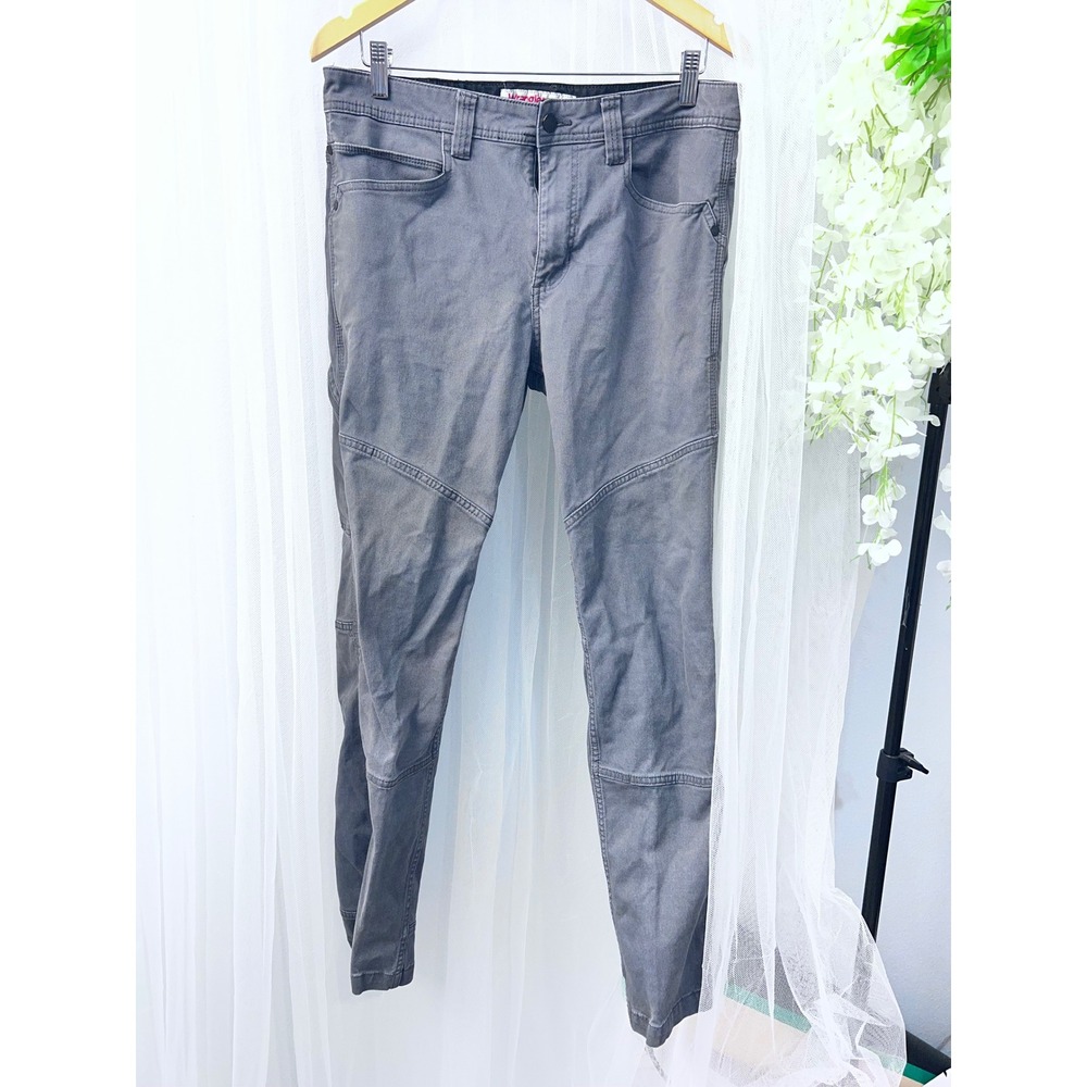 Wrangler Mens Regular Fit Utility Pants Grey Canvas Articulated Knee 32x34